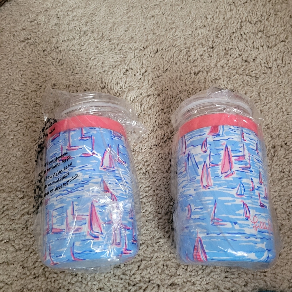 BNT Pair Of Lilly Pulitzer Insulated Can Holder/Tumbler